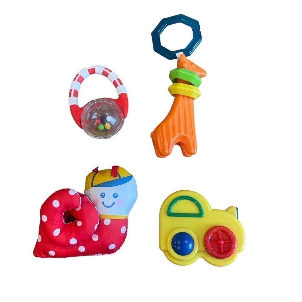Vintage Baby Toddler Toy Lot Developmental Sensory Toys Rattles Links 1990s Toys